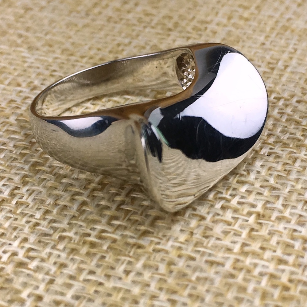 Unique Solid Sterling Silver Wave Modern Ring Siz… - image 8